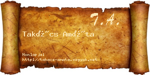 Takács Amáta névjegykártya